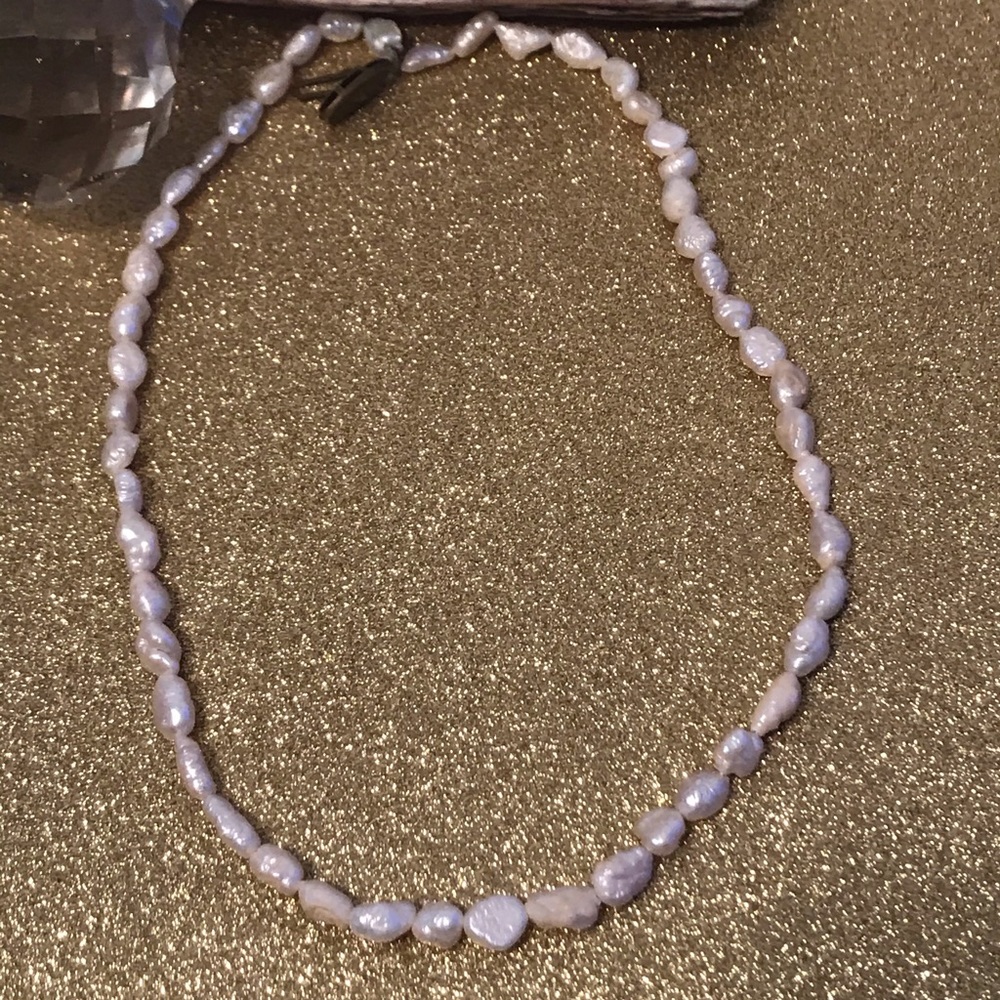 SOLDVintage Freshwater Pearl Strand w Hook Clasp - Picture 2 of 13